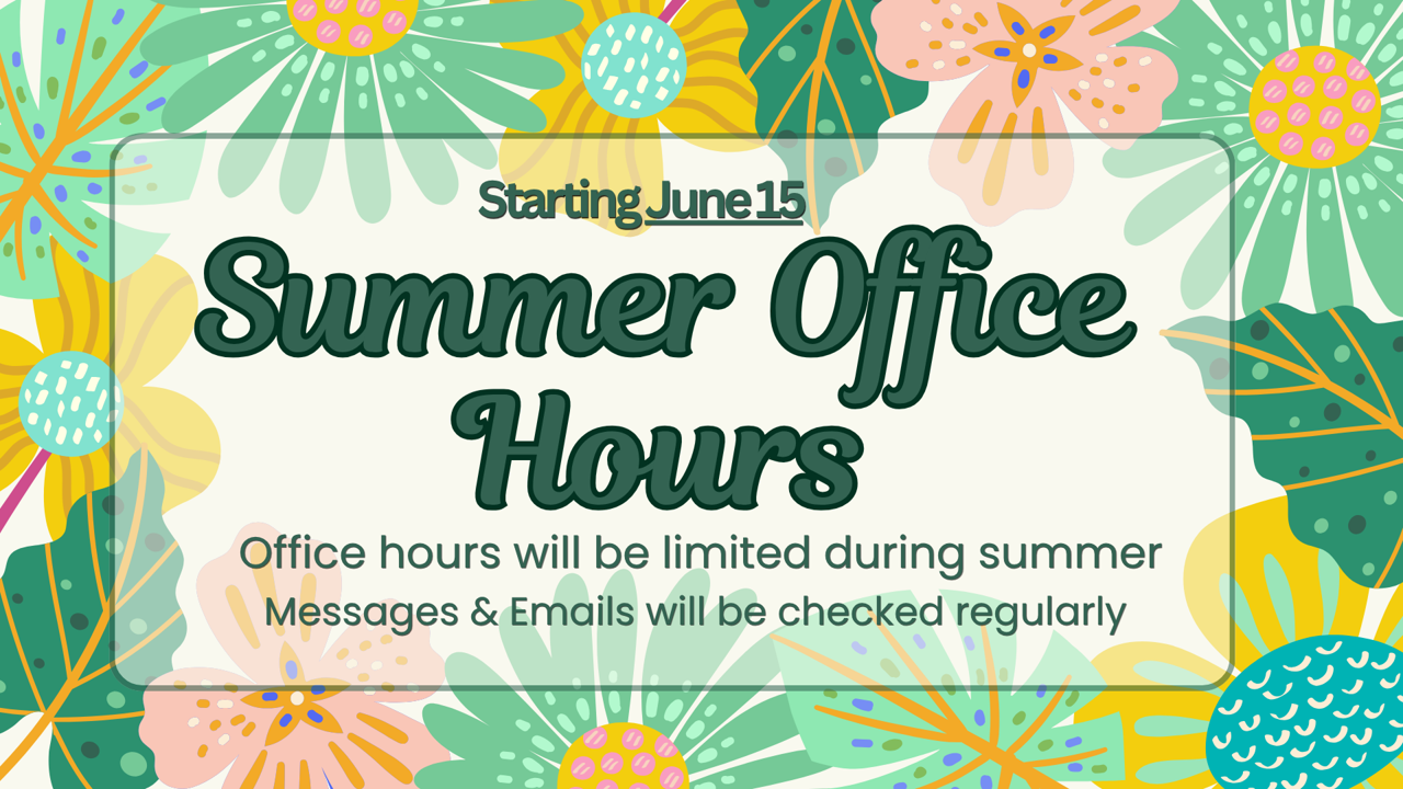 Summer Office Hours